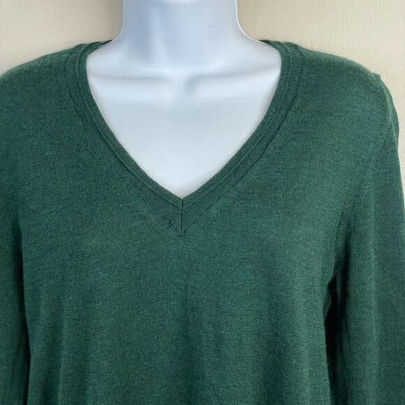 Banana Republic Preppy Indie Academia Sweater Medium Forest Merino Wool Layering - Picture 4 of 9